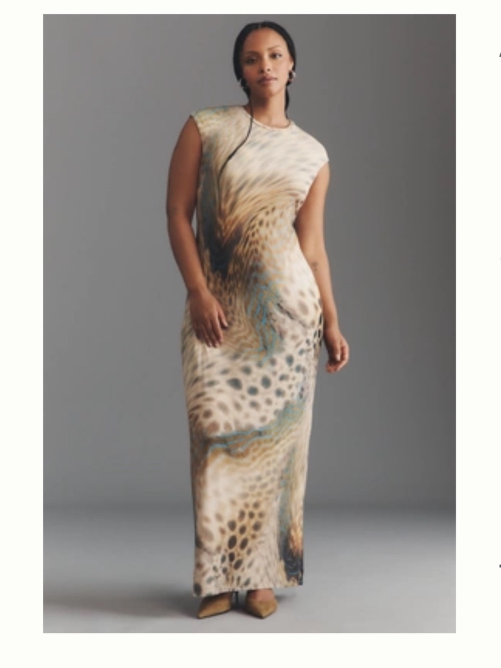 AFRM Cap Sleeve Mesh Maxi Dress